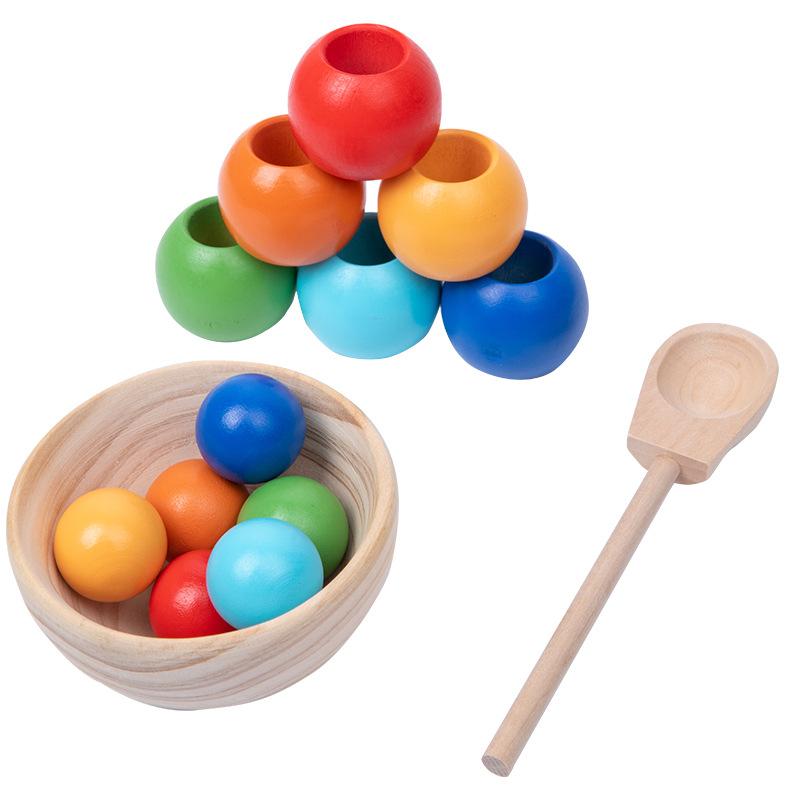 Teaching Aids Baby Clip Ball Clip Beads Color Matching Toys Children's Early Education Puzzle Color Cognition Classification Cup