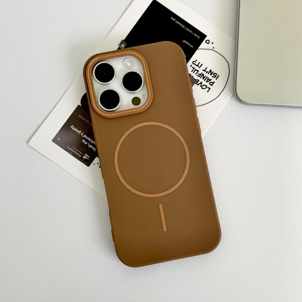 Applicable To Apple iPhone17promax Mobile Phone Case, Thin Ring Soft Sand 17Air Magnetic Suction 16Pro Anti-drop Protective Case