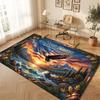 American Patriotic Theme Crystal Velvet Floor Rug Personalized Custom Name Text Warm Carpet Home Decoration