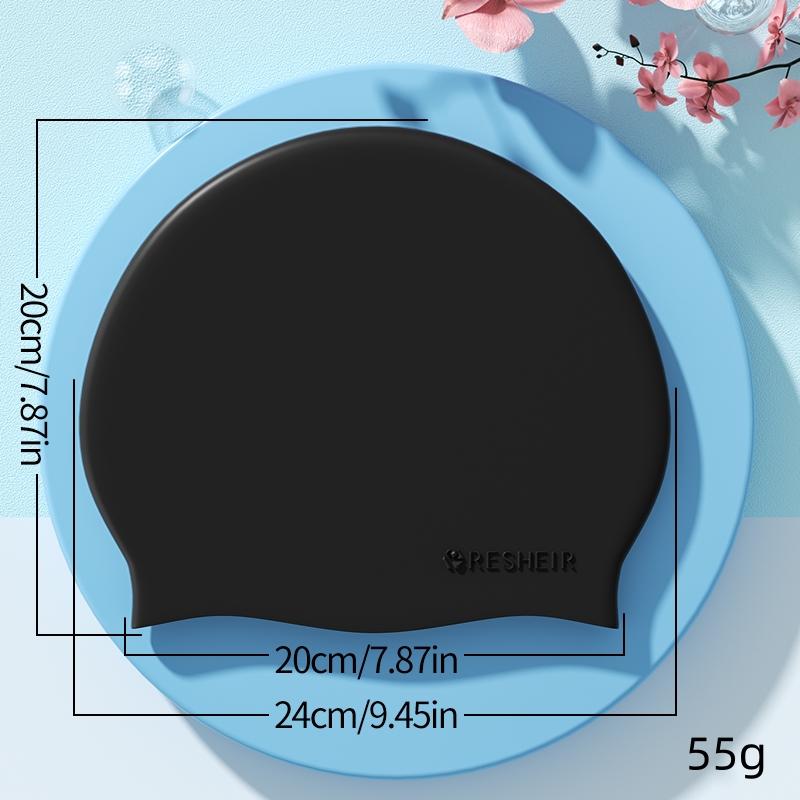 

Silicone Waterproof Swimming Cap High Elastic Swim Cap for Women and Men чорний
