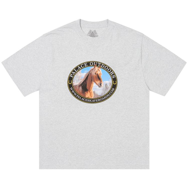 

Palace Equestrian T-Shirt Grey Marl Unisex Tops P27TS349 M