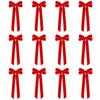Christmas Ribbon Decoration Rustic Vintage Christmas Velvet Bows for Diy Crafts Tree Decoration Set for Thanksgiving