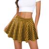 Women Mini Skirt Elastic High Waist Plaid Print Mini Skirt Summer Slimming Short Skirt Work Leisure Daily Wear