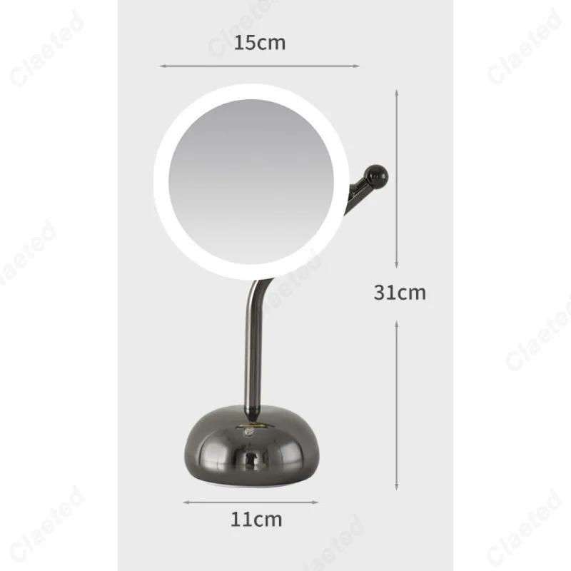 

Светодиодная настольная лампа для макияжа с бесконечной регулировкой яркости, регулируемым углом наклона, USB-портом для зарядки, круговым светом на 360°, свободной регулировкой 2 W