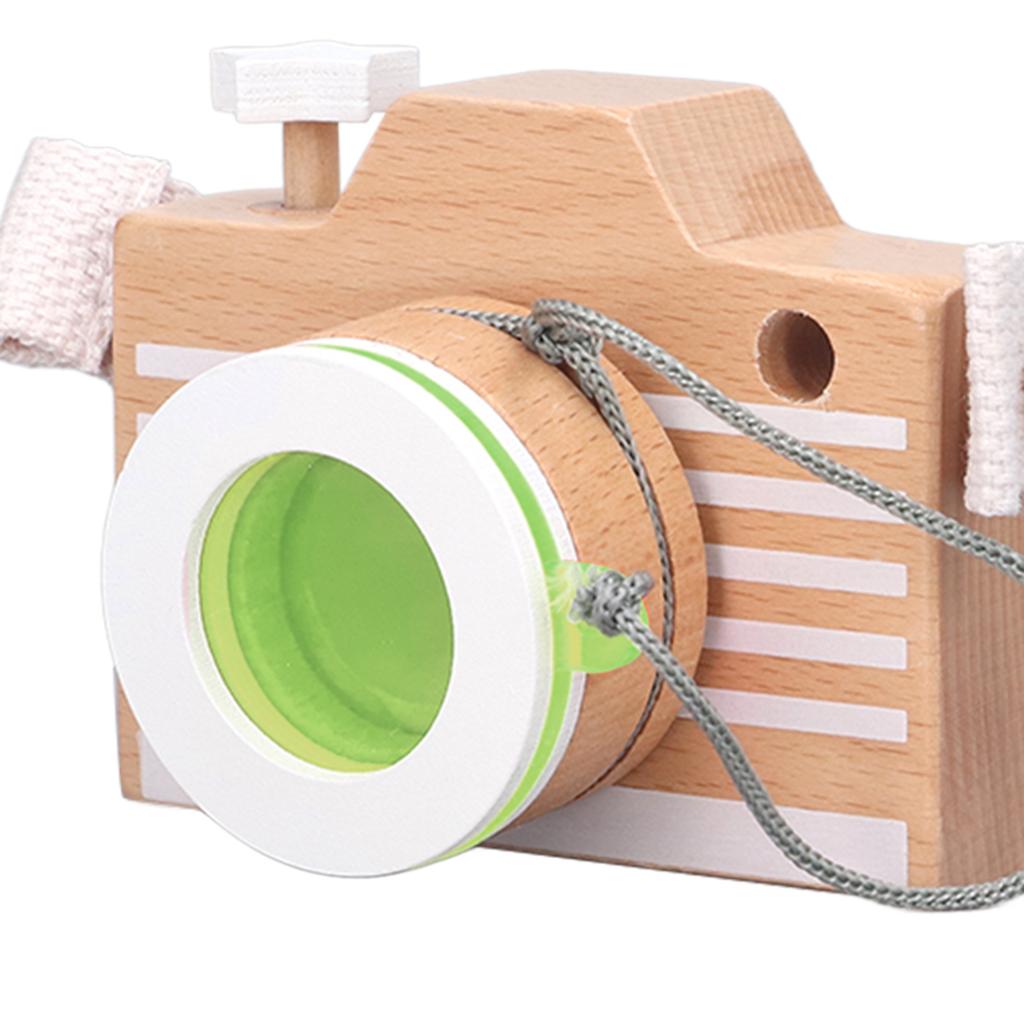 Wooden Camera Toy Educational Portable Innovative Basswood Kaleidoscope Camera for Children Toddlers