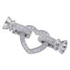 ZHUKOU Hooks for jewelry making women bracelet jewellery making supplies Cubic zirconia connectors jewelry materials VK197