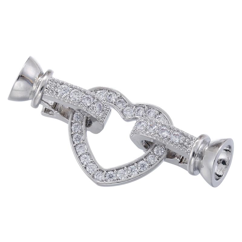 ZHUKOU Hooks for jewelry making women bracelet jewellery making supplies Cubic zirconia connectors jewelry materials VK197