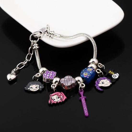 Pulseira DIY Pop Coreana Pulseira Inspirada em Anime Pulseira Elástica Ajustável com Berloques Fofos Presente para Fãs Homens Mulheres