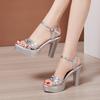Big Size 32-43 Block Heels Platform Sandals Woman Shoes Summer 10cm High Heels Gladiator Sandals Women Sandals for Party