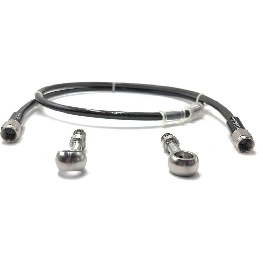 AN3 M10 Black Stainless Steel Braided Motorcycle Brake Line Oil Hose Pipe 360-degree rotatable Stainless Steel Fitting for Motocross Pit Dirt Street