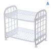 2-Tier Plastic Storage Rack,Multi-Purpose Desktop Organizer Shelf for Bathroom,Kitchen,Makeup & Stationery