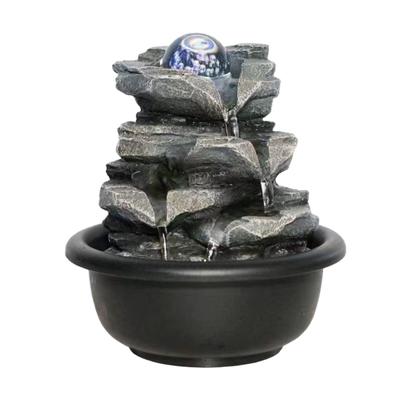 Boono Tabletop Fountain, Relaxing Decor, LED Crystal Ball, Water Sound, Fountain, Waterfall (Crystal Ball, 16x16x18cm)