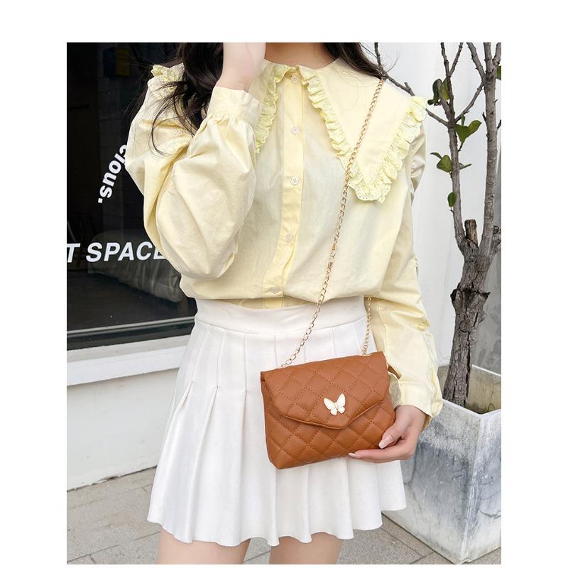 Embroidered Square Shoulder Bag - Korean-Style Crossbody Purse for Women