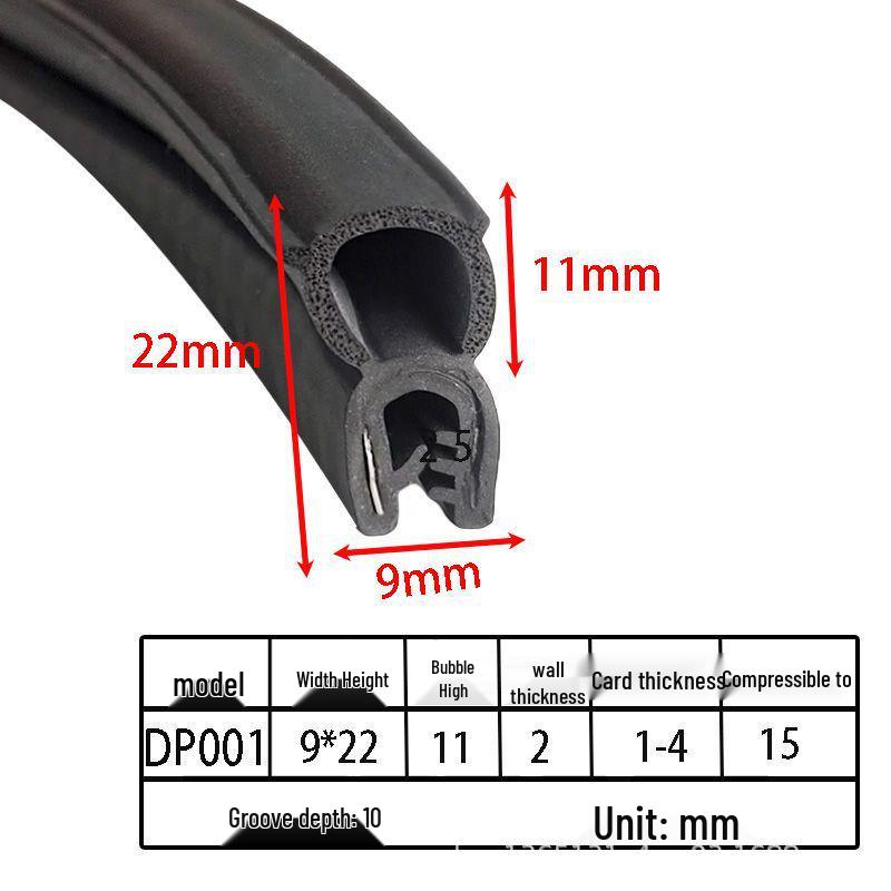 U-förmige Gummi-Schaumstoff-Dichtungsstreifen für Schränke und Autotüren