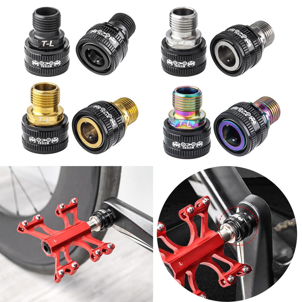 2 pcs Bike Pedal Extenders Aluminum Alloy, Road Extender, Extended Pedal Spacer 9/16 in Parts, Equipment