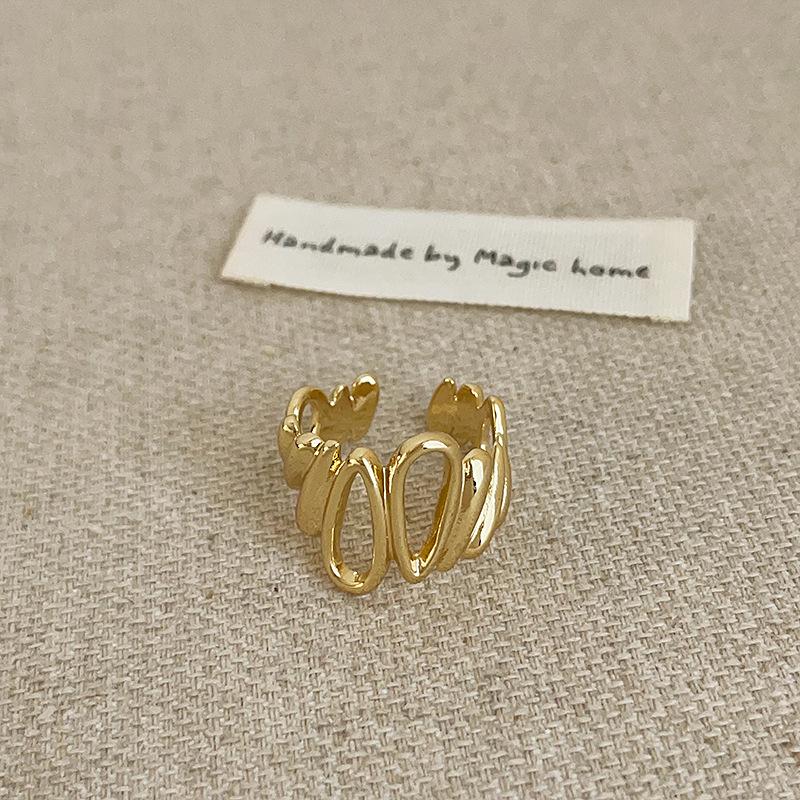 

Unique Irregular Hollow Water Drop Metal Open Ring for Women