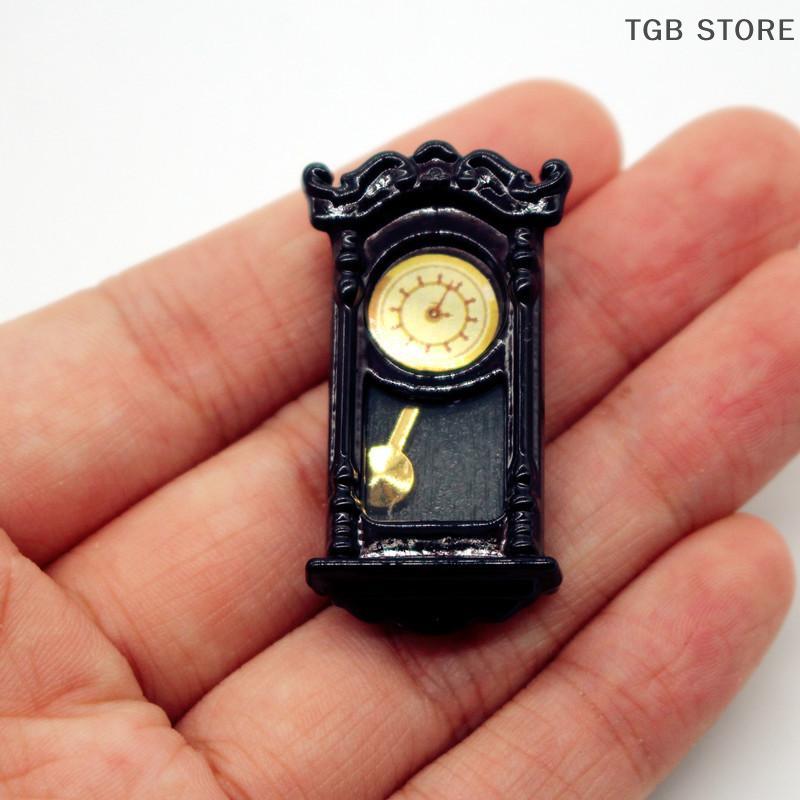 Dollhouse Vintage Wall Clock Dial Pointer Movable Miniatures Model Living Room Accessories Of Doll House Kids Pretend Play Toys
