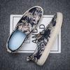 Summer New Breathable Fabric Slip-on Loafers Sneakers Casual Shoes Men Low Top Flower Print Canvas Men's Shoes Adult