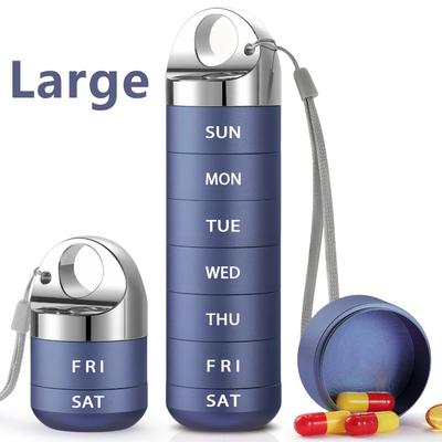 Metal Travel Pill Storage Box, Waterproof One-week Pill Box, Aluminum Alloy Pill Box Container, 7-day Daily Drug Storage Box Without BPA