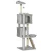 160 cm Cat Tree, Multiple Levels, Sisal Scratching Posts, Caves, Plush Platforms, Hammock, Ladder, Play Balls