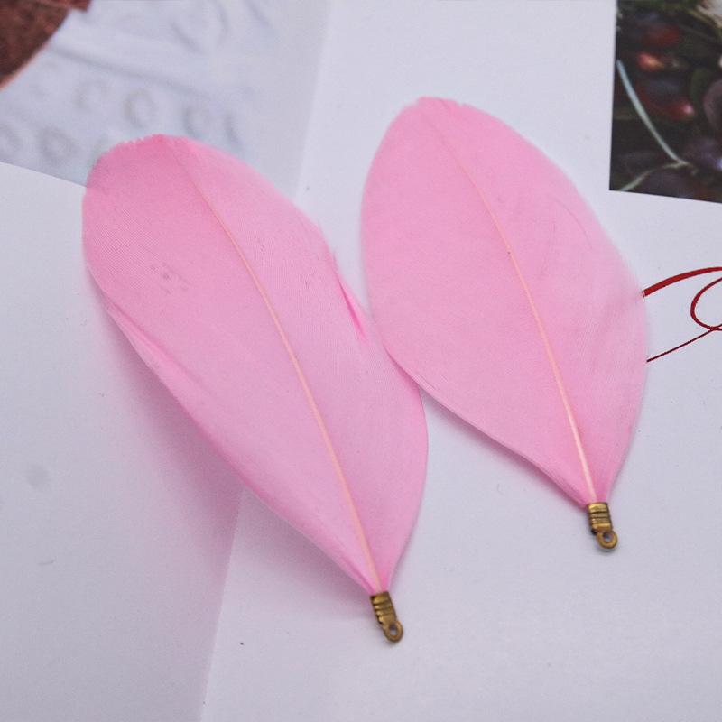 50Pcsdiy Jewelry Accessories Feather Big Floating Metal Clip Feather Swan Hair Jewelry Clothing Accessories Materials