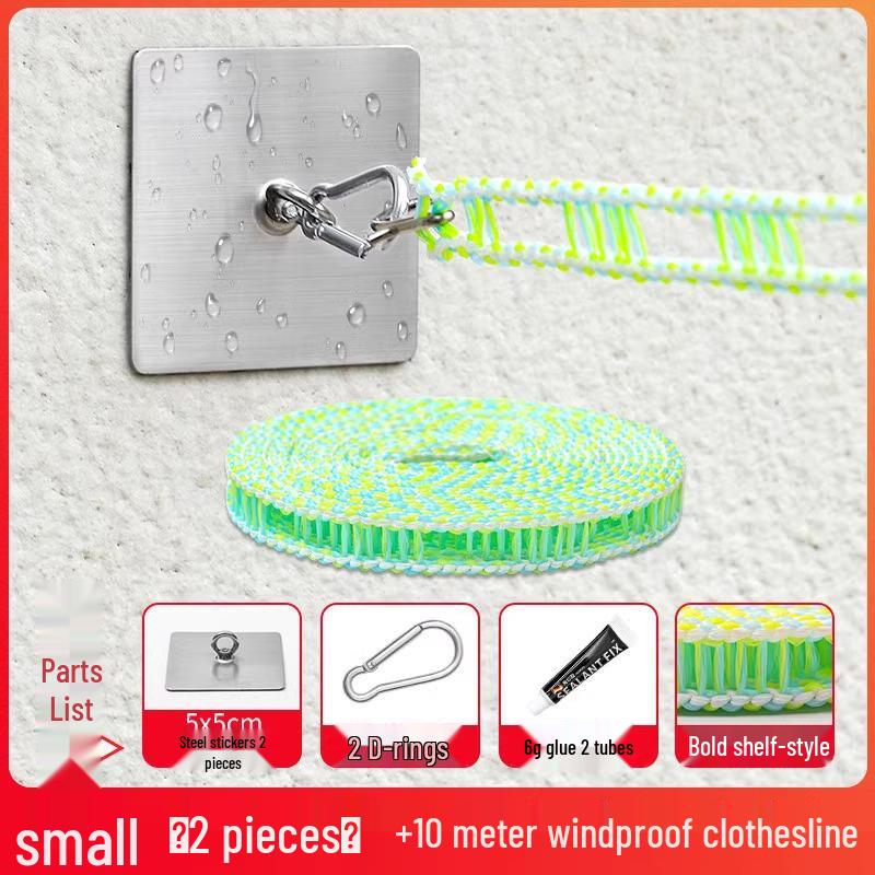 Stainless Steel Adhesive Clothes Drying Rack with Sunshade Net and No-Punch Hooks