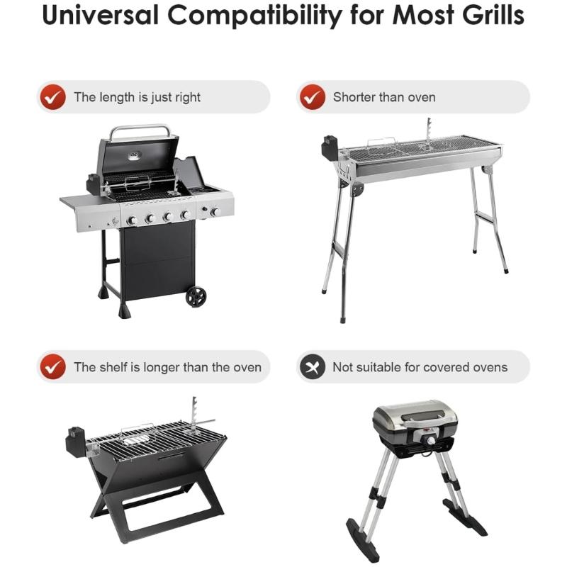 Wysokowydajny Elektryczny Zestaw Rożna do Grillowania w Domu z Silnikiem 120V Zapewnia Równomierne Gotowanie Mięsa za każdym Razem