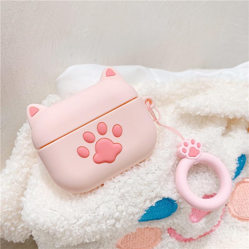 Cute cat paw case suitable for AirPods Pro2 protective case, cartoon 2nd/3rd generation Apple Bluetooth earphones, silicone case