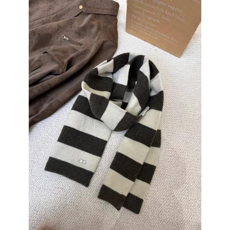 Versatile Casual Warm Contrast Color Scarf Student Knitted Striped Color Matching Korean Couple Scarf