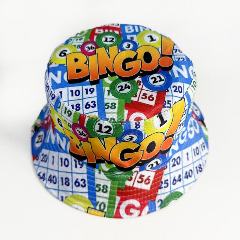 Bingo Printed Bucket Hat Double-sided Wear Men's and Women's Sunscreen Visor Hat Outdoor Fashion Basin Hat Versatile Model