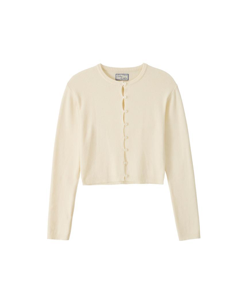 SALON DE YOHN Button Slit Cardigan_ Cream