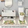 4pcs Easter Cartoon Rabbit Cross Print Bathroom Set 180x180 Waterproof Shower Curtain 12 Hooks Floor Mat Toilet Mat U-Shaped Mat