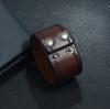 Men' Leather Bracelet with Metal Hook, Brown