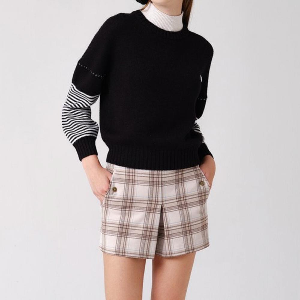 Onoff Women S Stripe Pattern culotteS Of5702lb Beige 34