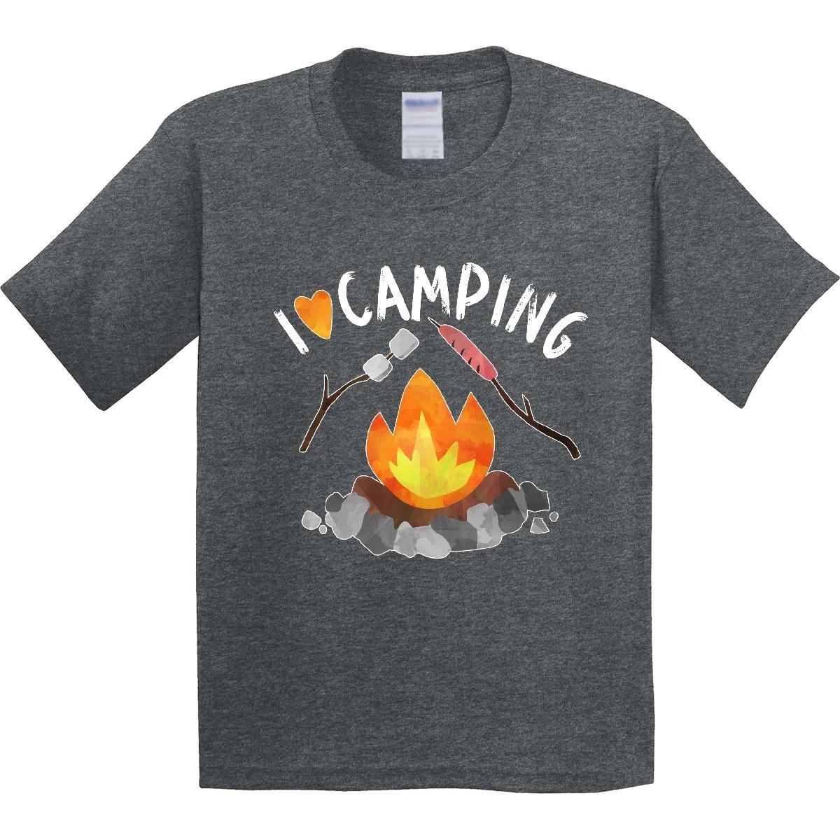 Inktastic I Love Camping- Campfire, Hot Dog, Marshmallows Youth kids boys T-Shirt Favorite 110