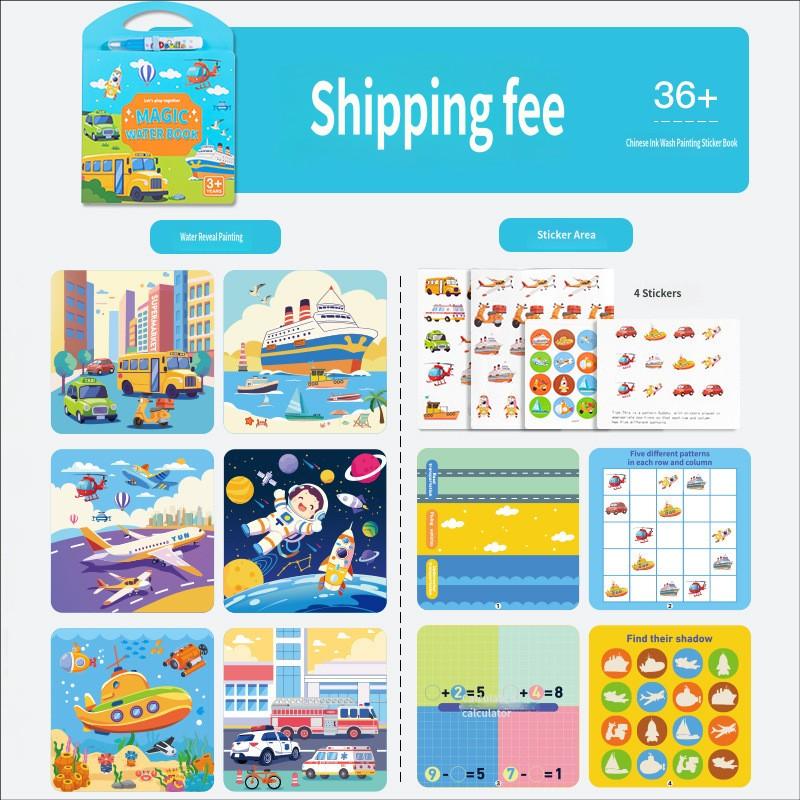 Early Education Magic Water Painting Book Repeated Draw Water Pen Animal Cognitive Educational Toys Kids Early Learning Book