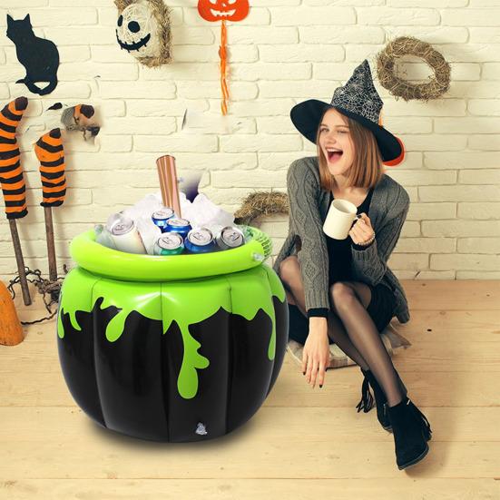 Oppblåsbar Kjele Kjøler Halloween Heksekjele Ispøtte Sommerfest Drikkebeholder Drikkeholder for Grillfestutstyr
