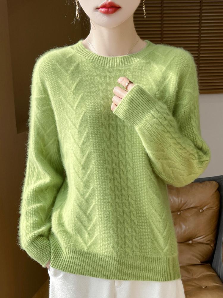 Women's Cashmere Sweater Qinghe Cashmere 30% Cashmere 70% Wool Autumn and Winter Cashmere Pullover Soft and Warm