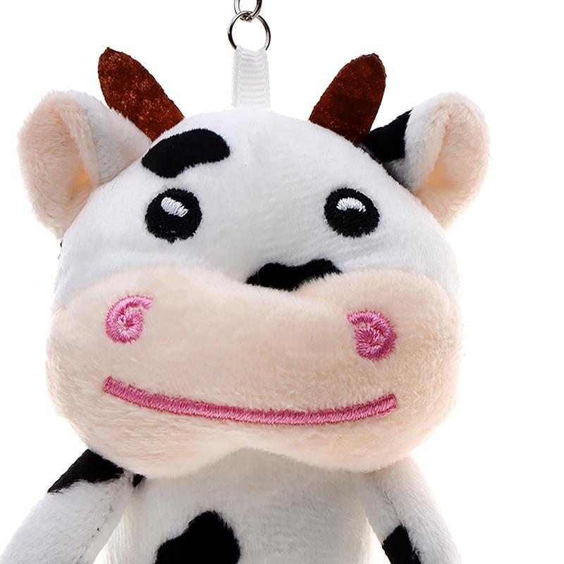 Cartoon Cute Cow Plush Toy Kawaii For Girls Cotton Animal Doll Filled Home Decoration Soft Animal Cattle Props Bag Pendant