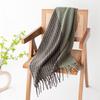 New Soft and Warm Faux Cashmere Checkered Retro Tassel Scarf A High End Women's Scarf Shawl