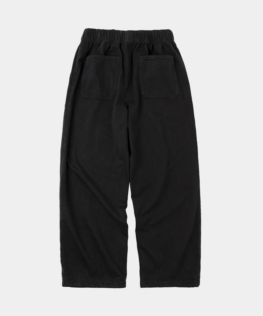 LETTERCOMO Heavy Cotton Garment Piping Wide Sweatpants Black