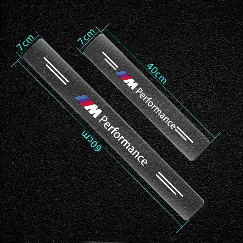 HTCZ7 4Pcs Transparent Badge Car Threshold Protector 3D Sticker Car Styling For BMW M M3 M4 M5 X1 X3 X5 X6 X7 F10 F20 F22 F30 G20 G30