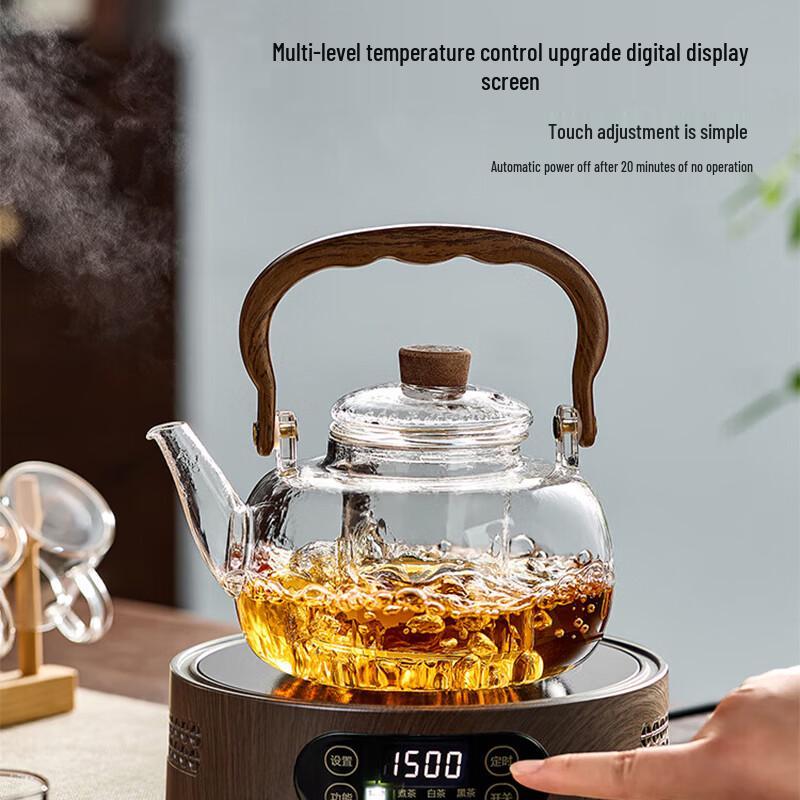 YIHUTEA Chinese Style Glass Tea Set with Electric Ceramic Stove