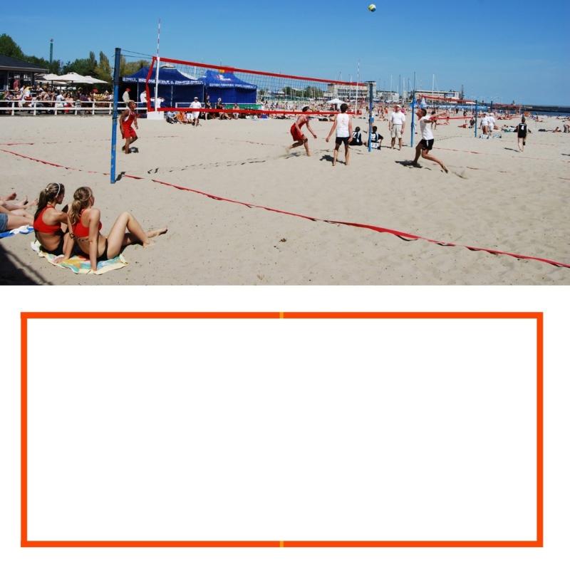 Professional Outdoor Volleyballs Courts Marker Regulable Boundaries Line With Sand Anchors Net Bag Official Size