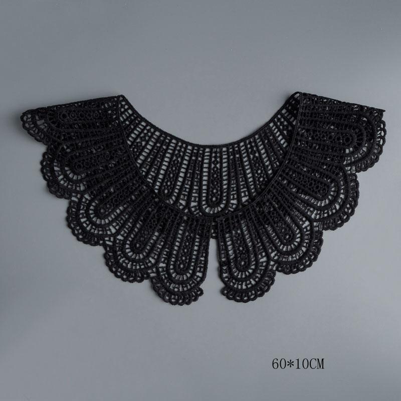 1 Pair White Neckline Fake Collar Lace Fabric Embroidery Carft DIY Dress Garment Decoration Accessories