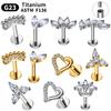 G23 Titanium 16G Piercing Labret Lip Nasal Nail Stud Earring Internal Thread Body Jewelry Design Ear Tragus Cartilage Helix Dait