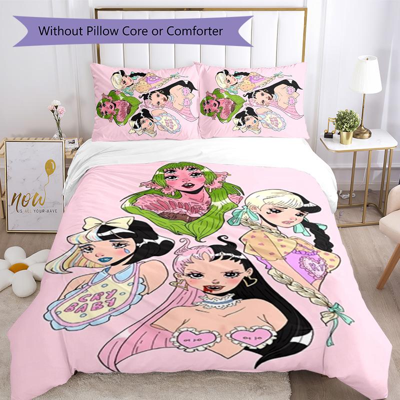 Melanie Martinez 3pcs Bedding Set Duvet Cover Closure Includes 1 Duvet Cover & 2 Pillowcases for All Seasons Bedroom Home Dorm Decor