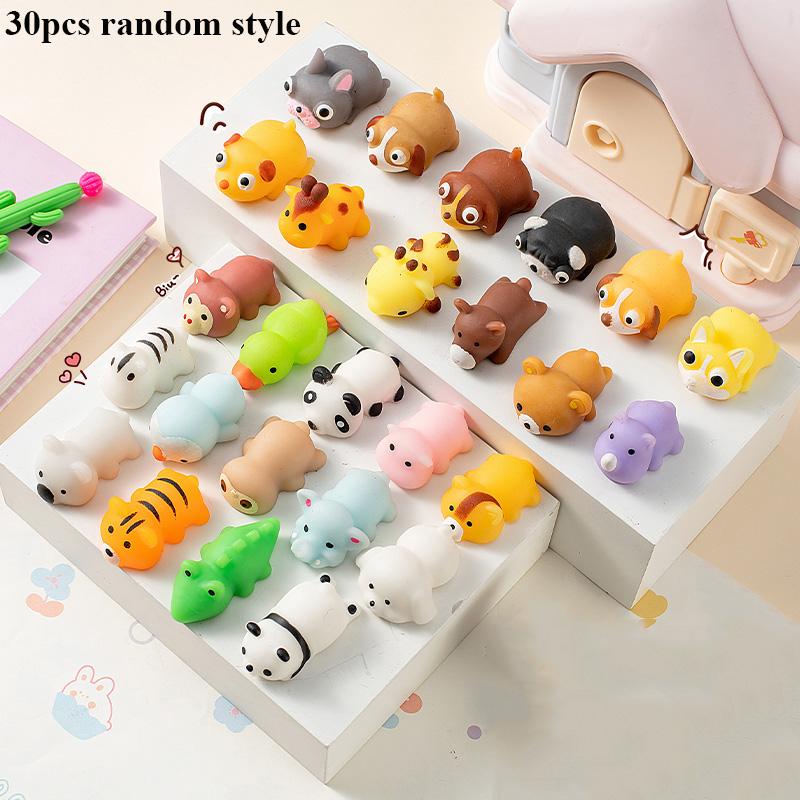 10/20/30 Pack Kawaii Animal Mochi Squishy Toys Stress Relief Balls Quick Rebound Sensory Squeeze Fidget Toy For Kids Party Favor