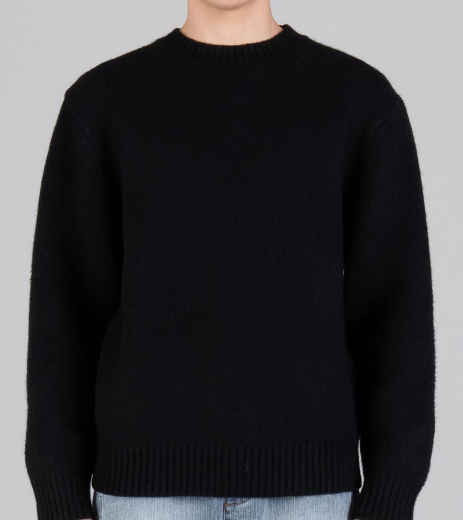 Beoteunseoul Wool Blend Round Heavy Knit (Black)