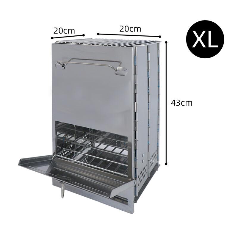 

Outdoor Foldable Stainless Steel BBQ Grill & Firewood Stove